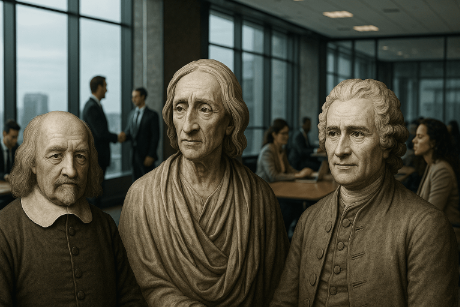 Hobbes, Locke y Rousseau en la sala de ventas